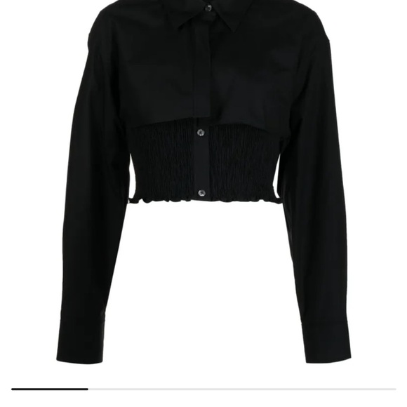 🔥 🆕 ALEXANDER WANG Twinset layered smocked shirt NWT $450 medium - Picture 8 of 10